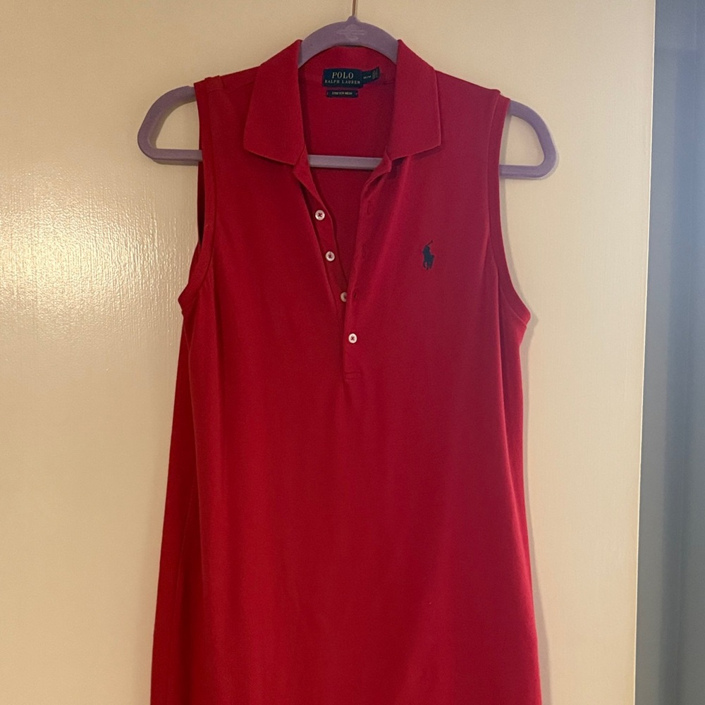 Ralph Lauren Red Sleeveless Polo Dress - M